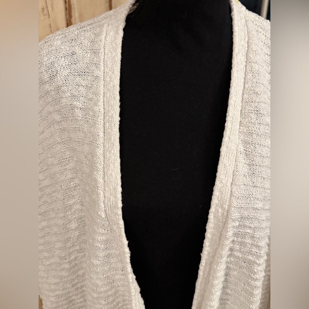 L.L. Bean cotton open front cardigan. White. Size 3x. Casual, cottagecore, beach - Picture 3 of 9